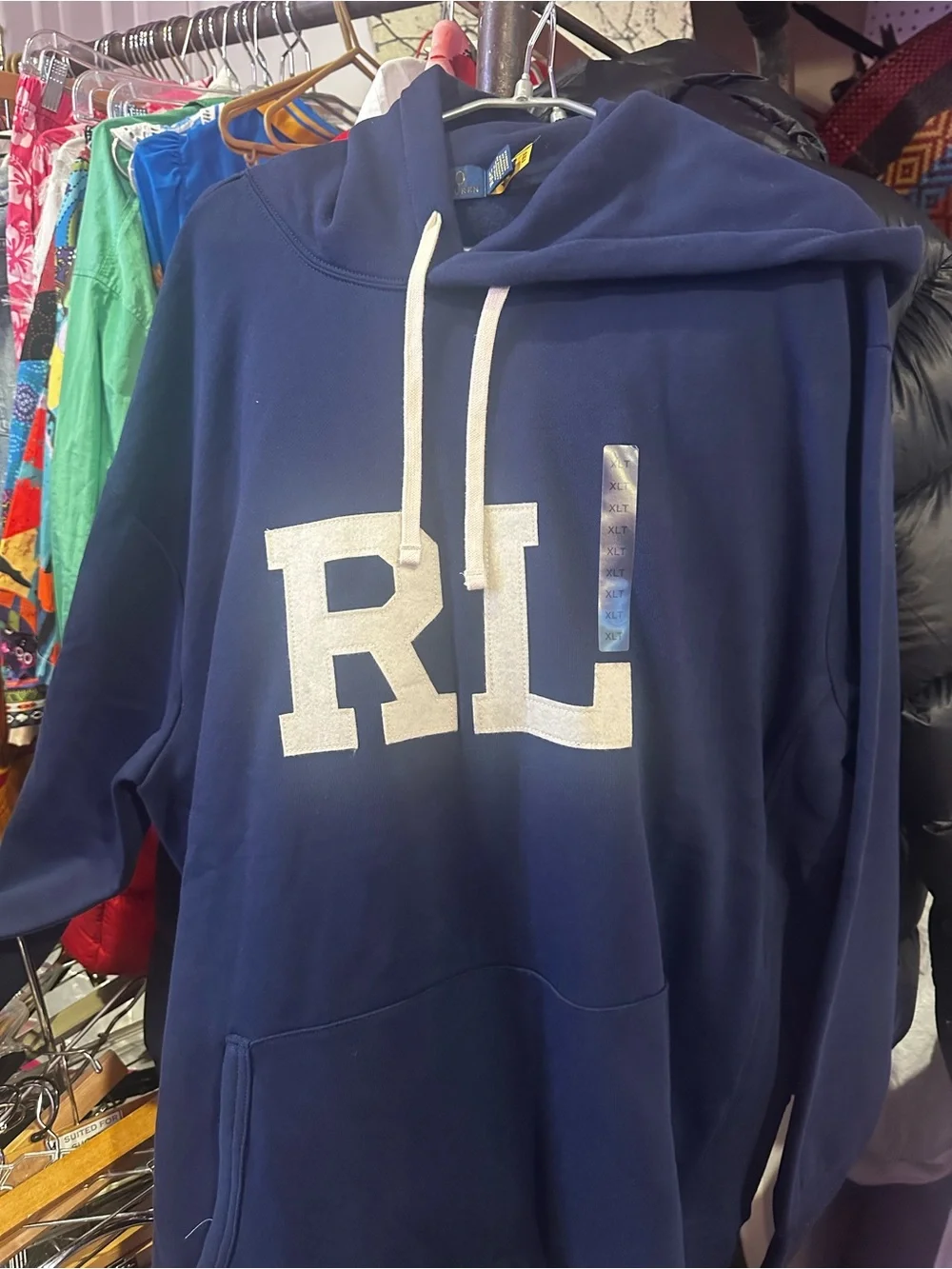 Polo Ralph Lauren Navy RL Monogram Letterman Hoodie